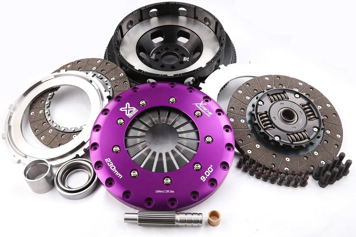 Xtreme Performance - 230mm Sprung hub Organic Twin Plate Clutch Kit Incl Flywheel 1000Nm - KNI23561-2A