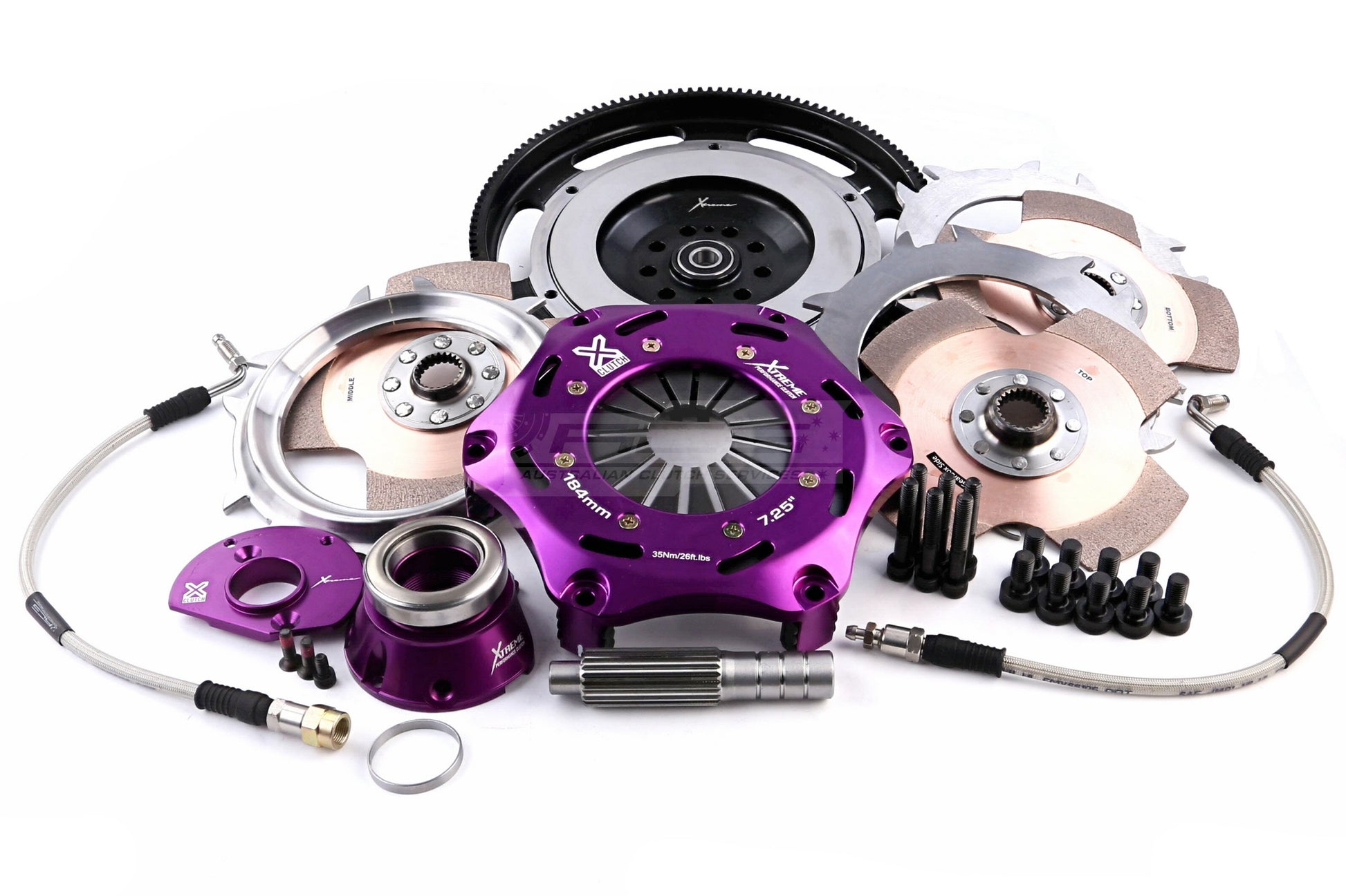 Xtreme Performance - 180mm Rigid Ceramic Triple Plate Clutch Kit Incl Flywheel & CSC - KPR18601-3E