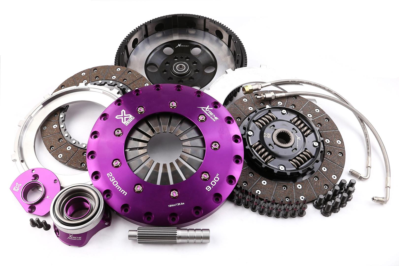 Xtreme Performance - 230mm Sprung hub Organic Twin Plate Clutch Kit Incl Flywheel & CSC 1000Nm - KPR23601-2A