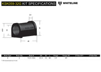 Sway Bar Mount - Bushing Kit 32mm - KSK059-32