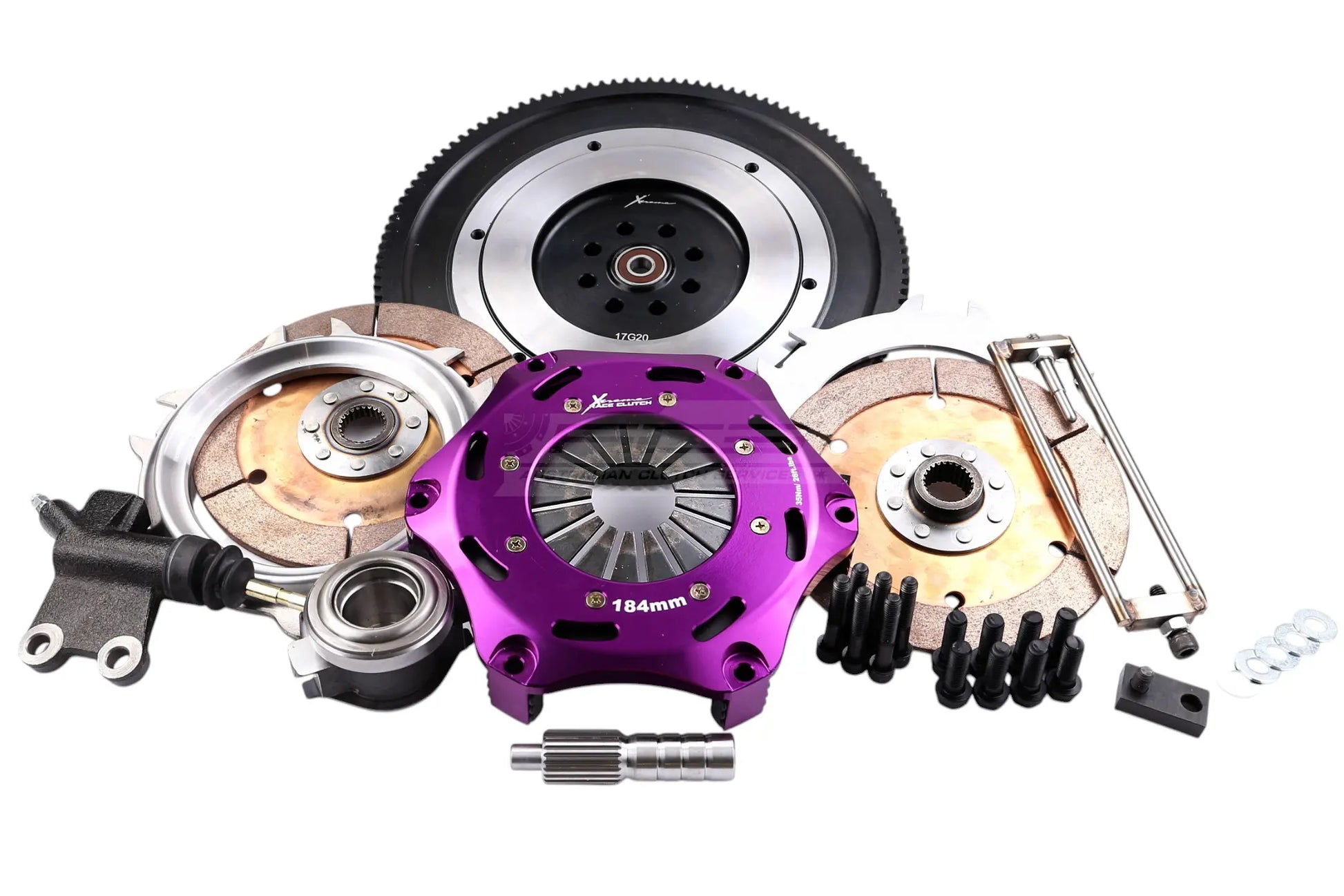 Xtreme Performance - 184mm Rigid Ceramic Twin Plate Clutch Kit Incl Flywheel 1220Nm - KSU18521-2E