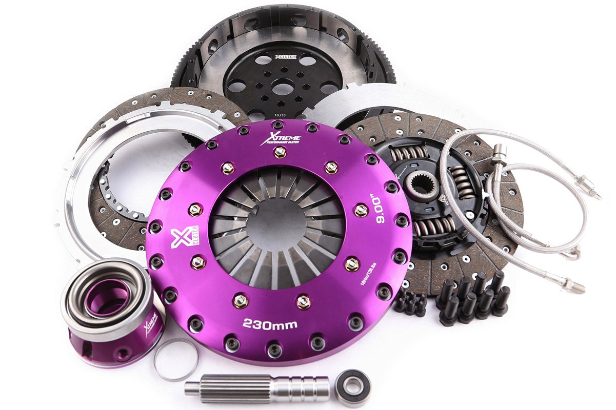 Xtreme Performance - 230mm Sprung hub Organic Twin Plate Clutch Kit Incl Flywheel & CSC 1000Nm - KSU23623-2A