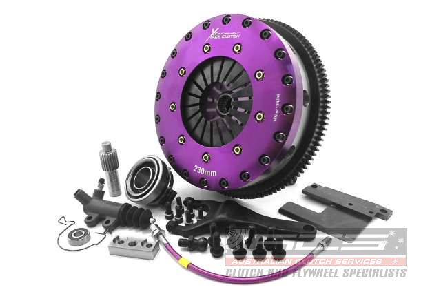 Xtreme Performance - 230mm Organic Sprung Twin Plate Clutch Kit Incl Flywheel - KTY23597-2A
