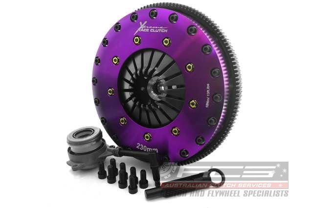 Xtreme Performance - 230mm Organic Twin Plate Clutch Kit Incl Flywheel & CSC 1200Nm (8 bolts) - KVW23698-2G