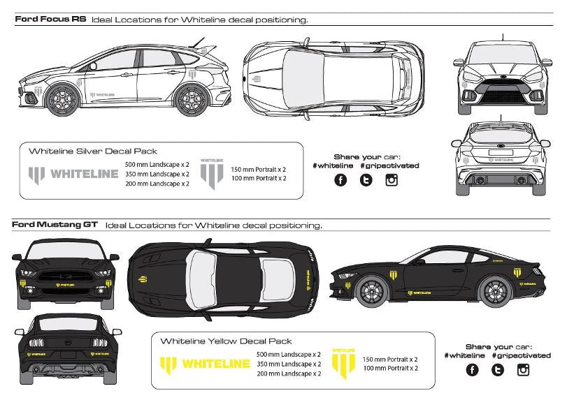 Whiteline Decal Kits - KWM004