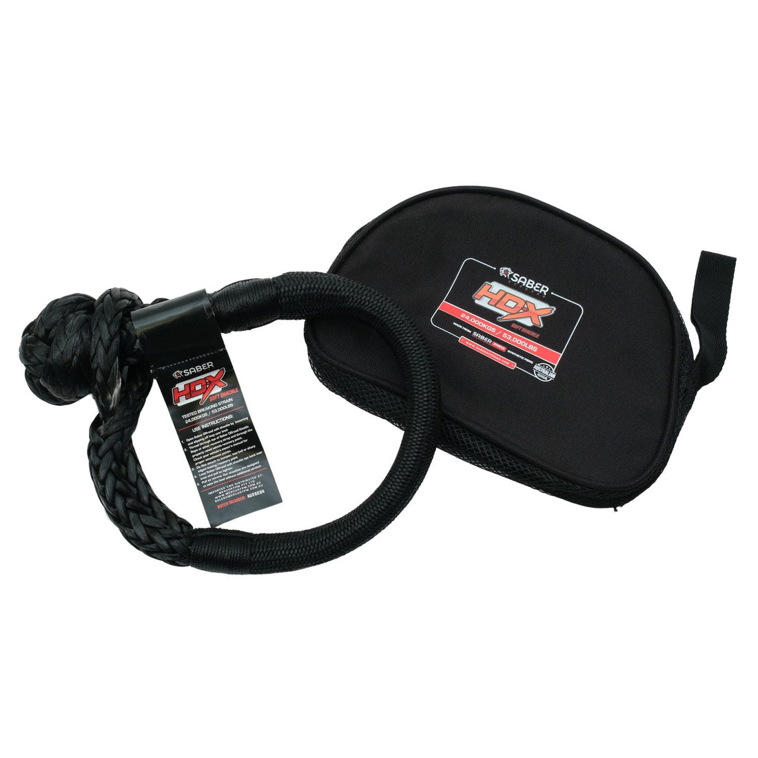 Saber 20,000KG HDX SaberPro Technora Bound Soft Shackle - SBR-20KTBSSB
