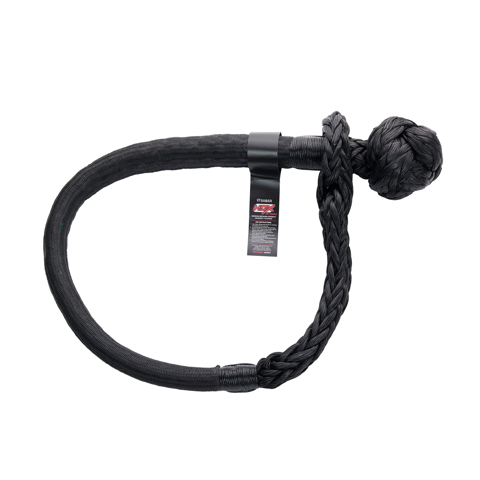 Saber 60,000KG HDX Technora Bound Soft Shackle - SBR-60KTBSSB
