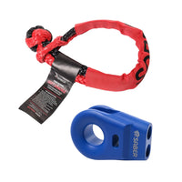 Saber 6061 Aluminium Spliced Winch Thimble - Cerakote Blue & 9K Soft Shackle - SBR-SWTBK1