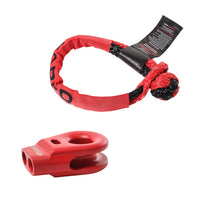 Saber 6061 Aluminium Spliced Winch Thimble - Cerakote Red & 9K Soft Shackle - SBR-SWTRK1
