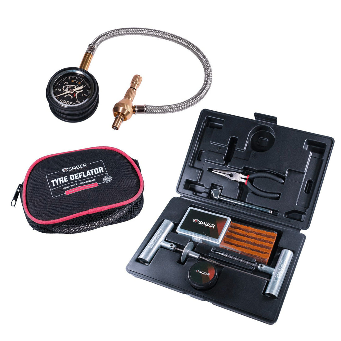 Tyre Safety Bundle - Tyre Deflator & Repair Kit - SBR-TSB1