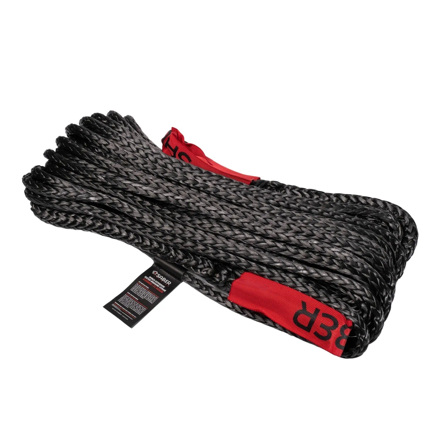 6,000KG Black SaberPro Winch Extension Rope w/Red Sheath Eyes - 20M - SBR-6WERS