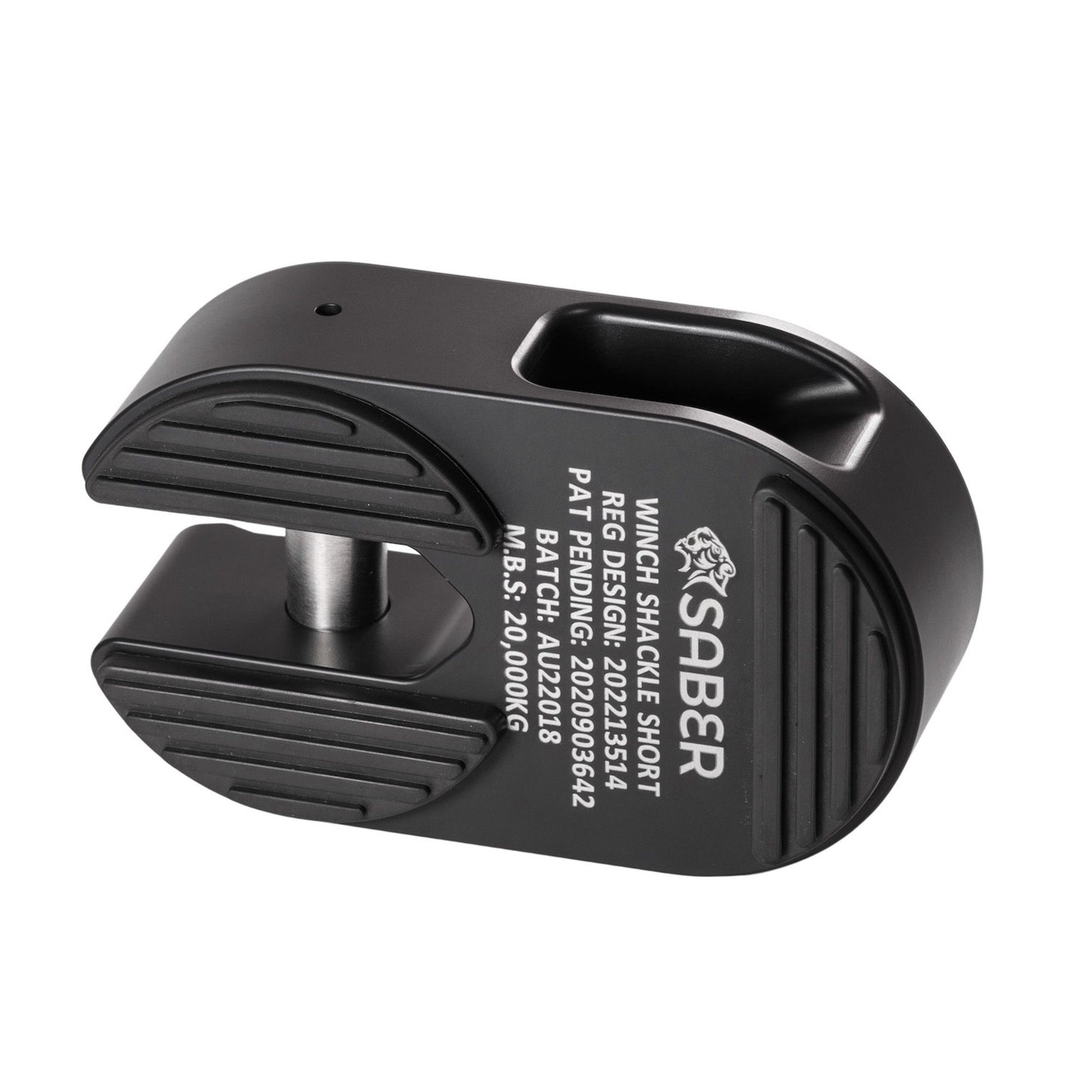 Saber 7075 Alloy Winch Shackle Short - Cerakote Black - SBR-AWSSCBLK