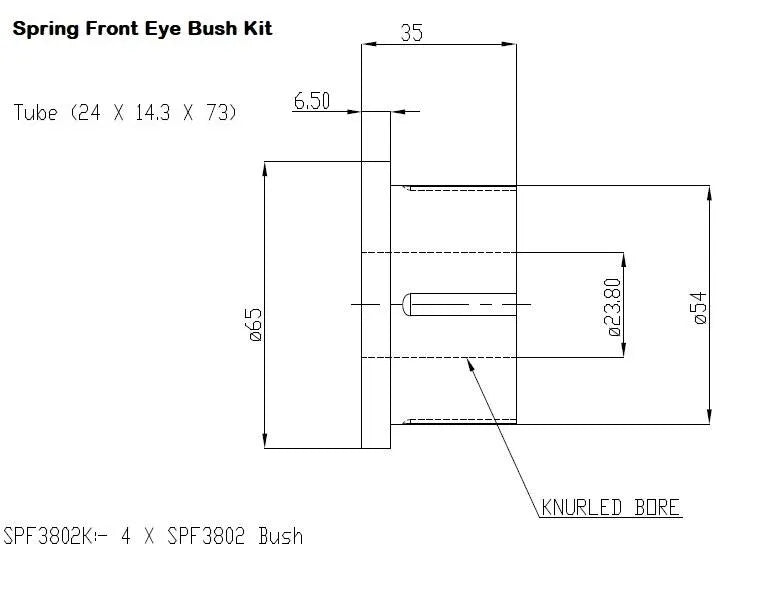 Fr Spr Eye Bush And Pin Kit (80 duro/ShA) - SPF4462K