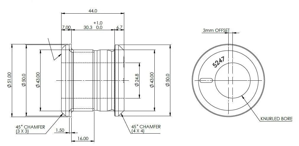 FUCA INNER OFFSET BUSH KIT (80 duro/ShA) - SPF5247K