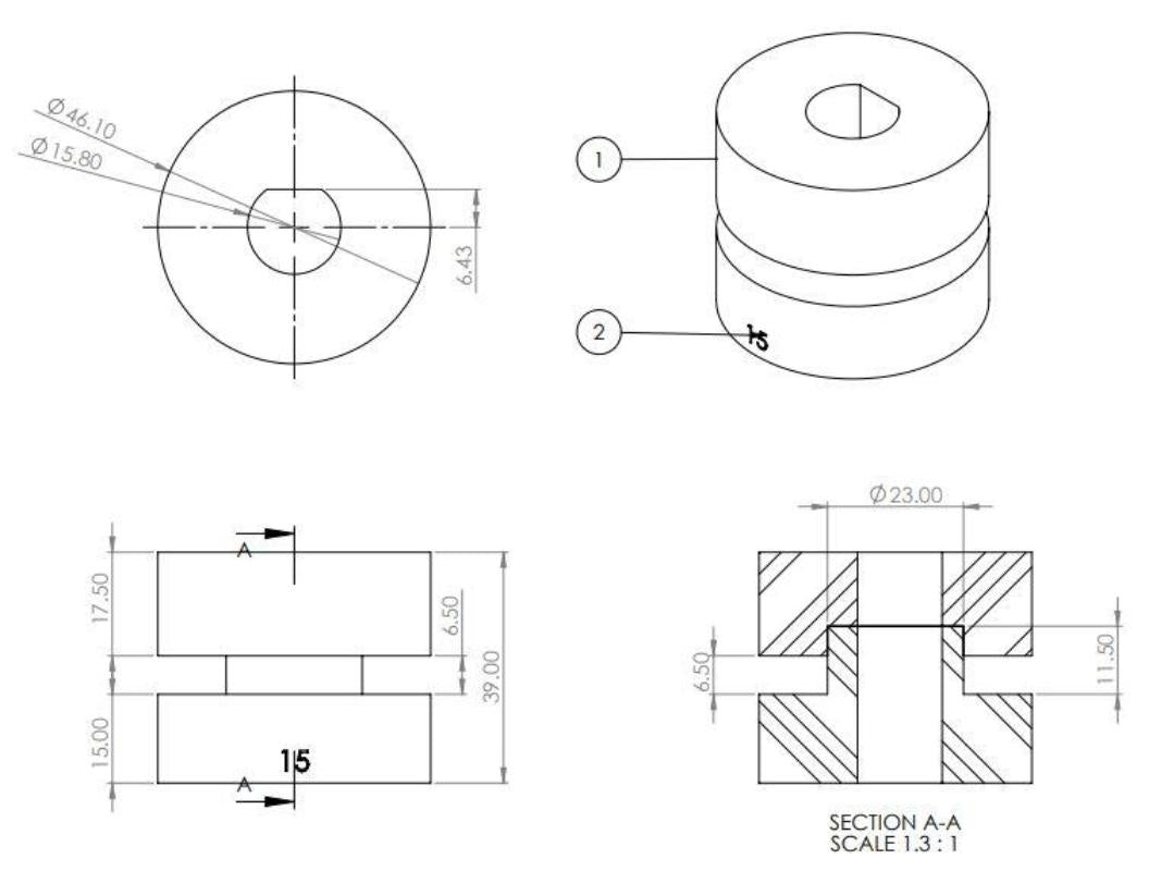 Front Shock Absorber Upper Bush Kit (80 duro/ShA) - SPF5488K
