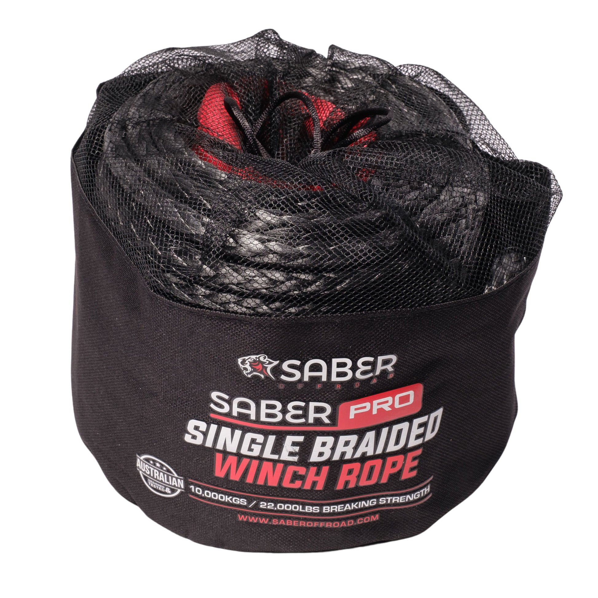 SaberPro Single Braided 30M Winch Rope (black) - SBR-30WR-SBLK