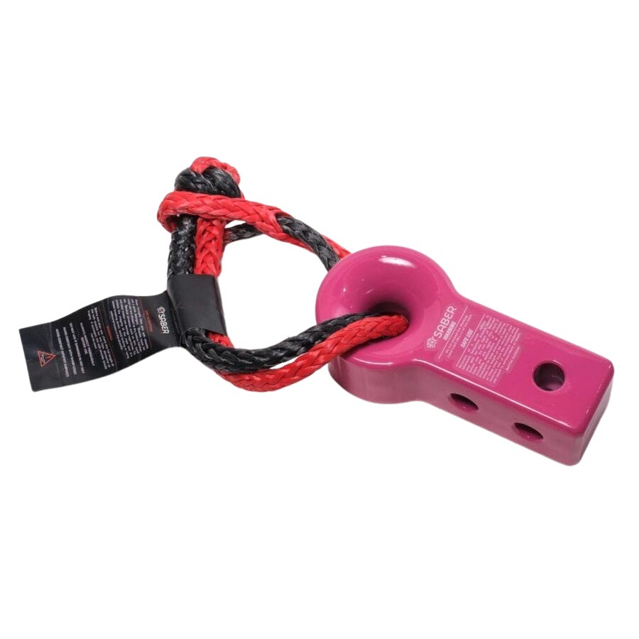 Saber 7075 Alloy Recovery Hitch – Prismatic Pink & 9K Soft Shackle - SBR-RFRH2PK1
