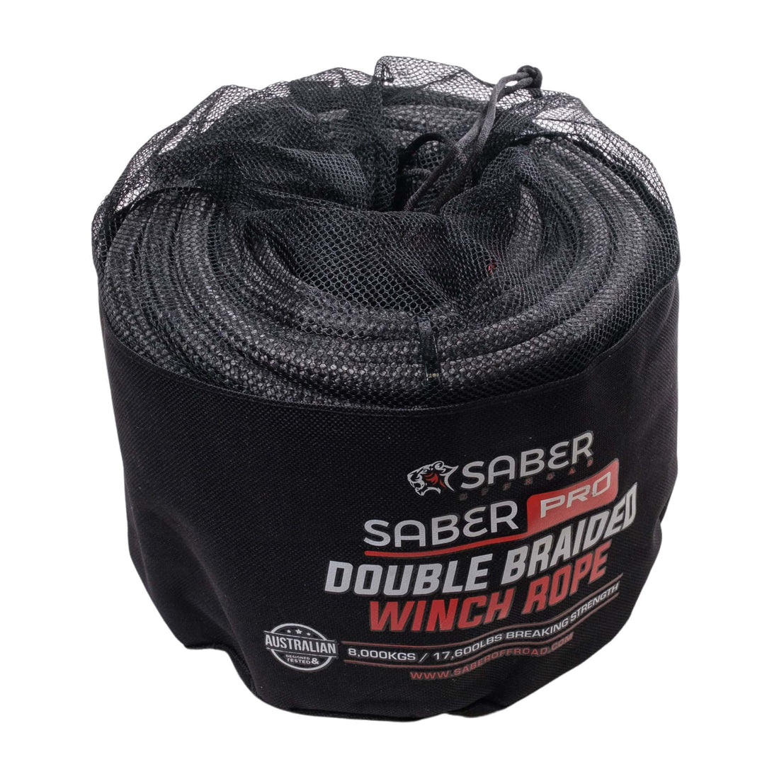 SaberPro Double Braided 30M Winch Rope (black) - SBR-30WR-BLK