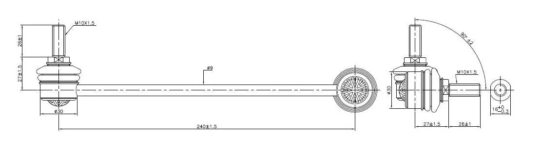 BMW Fr RH Sway Bar Link - TRC4072R