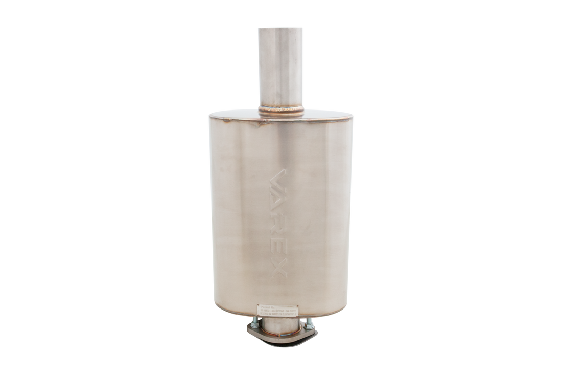 Oval Body 6" x 10" x 15" (15,24cm x 25,4cm x 38,1cm) Center in/Center out 3.5" Flanged Inlet, 3.5" Single-wall Outlet - VMK11-350