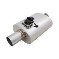 Oval Body 6" x 10" x 16" (16,51cm x 25,4cm x 40,64cm) Center in/Center Out 4" Flanged Inlet, 4" Single-Wall Tip - VMK18-400