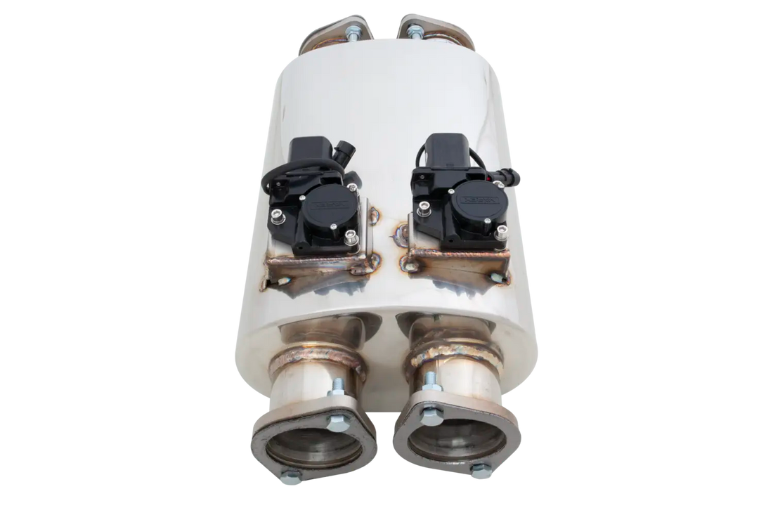 Round Body 6" x 10" x 16" (15,24cm x 25,4cm x 40,64cm) Twin in/Twin out 3" Twin Flanged Inlet, 3" Twin Flanged Outlet - VMK31-300