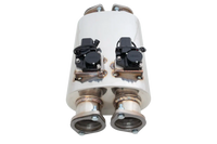 Round Body 6" x 10" x 16" (15,24cm x 25,4cm x 40,64cm) Twin in/Twin out 3" Twin Flanged Inlet, 3" Twin Flanged Outlet - VMK31-300
