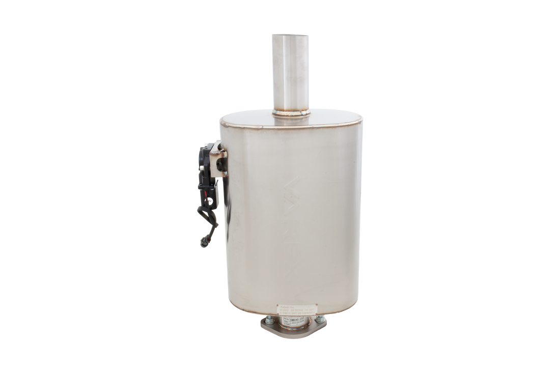 Oval Body 6" x 10" x 16" (15,24cm x 25,4cm x 38,1cm) Center in/Center out 2.5" Flanged Inlet, 2.5" Single-wall Outlet - VMK40-250