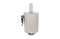 Oval Body 6" x 10" x 16" (15,24cm x 25,4cm x 38,1cm) Center in/Center out 2.5" Flanged Inlet, 2.5" Single-wall Outlet - VMK40-250