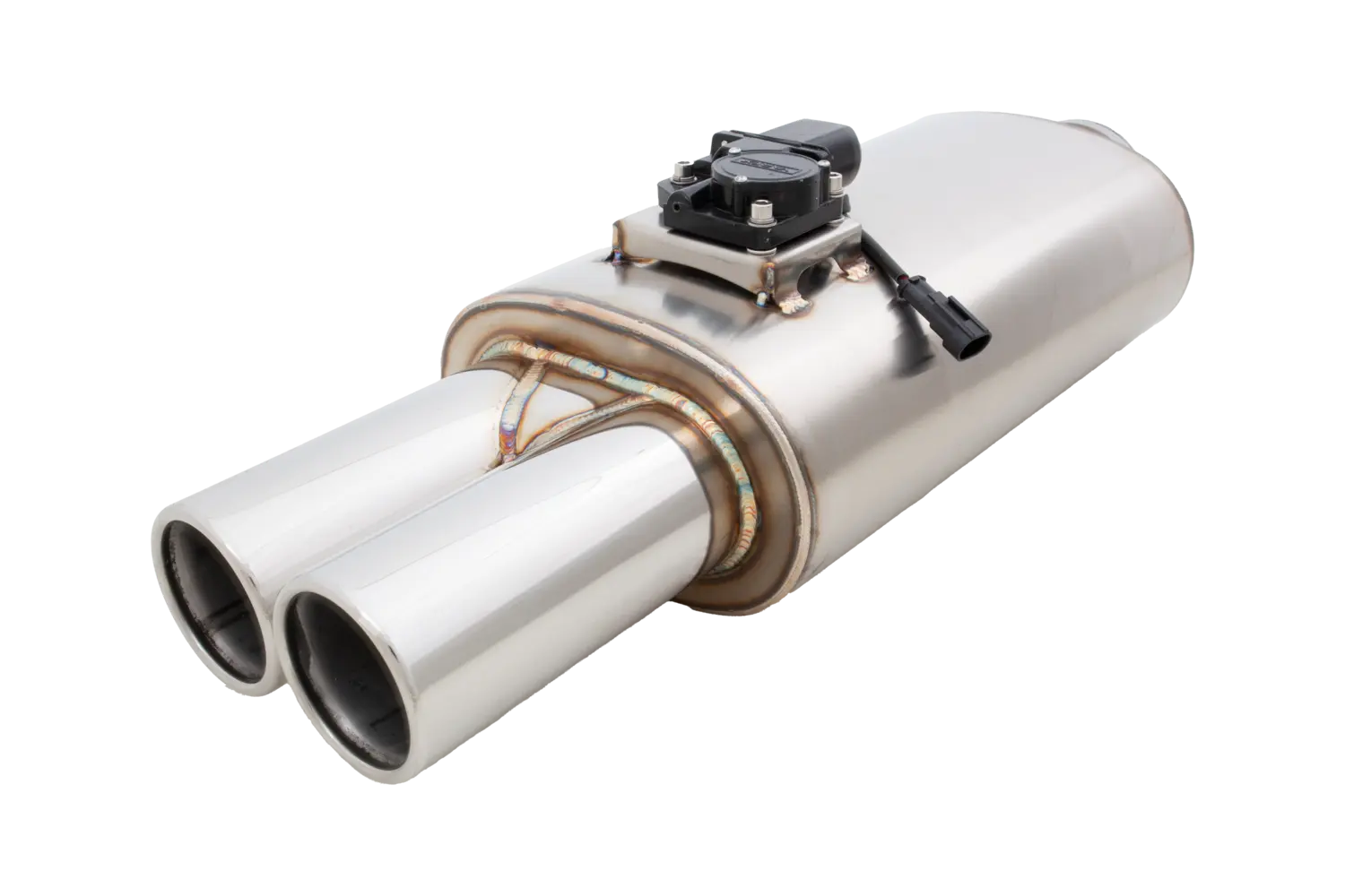 Oval Body 6" x 10" x 15" (15,24cm x 25,4cm x 38,1cm) Center in/Twin out 3" Flanged Inlet, 3" Twin Double-Wall Tips - VMK5-300
