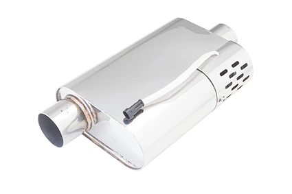 Oval Body 4" x 9.5" x 14" (10,16cm x 24,13cm x 35,56cm) Offset in/Center Out 2.5" Single Inlet, 2.5" Single Outlet - VMK51-250