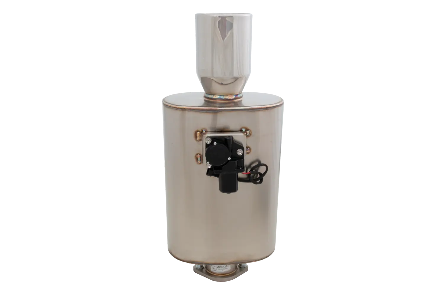 Oval Body 6" x 10" x 15" (15,24cm x 25,4cm x 38,1cm) Center in/Center Out 3" Flanged Inlet, 4" Single-Wall Tip - VMK6-300