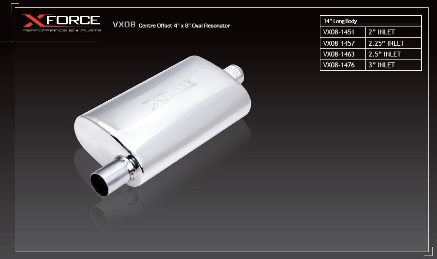 Oval 4x8x18" With 2.5" Inlet - VX08-1263
