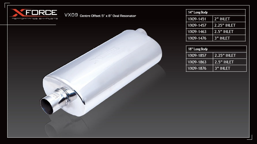 Oval 5x8x18" With 2.5" Inlet - VX09-1863