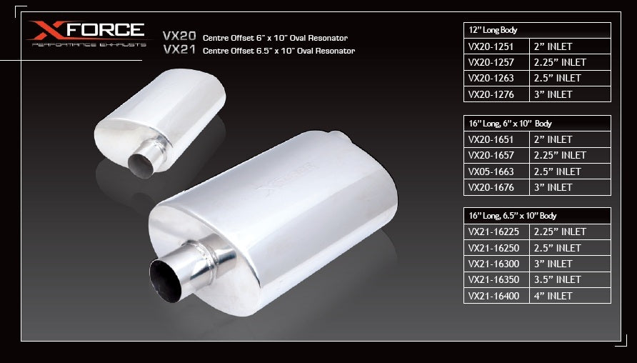 Oval 6x10x16" With 2.5" Inlet - VX20-1663