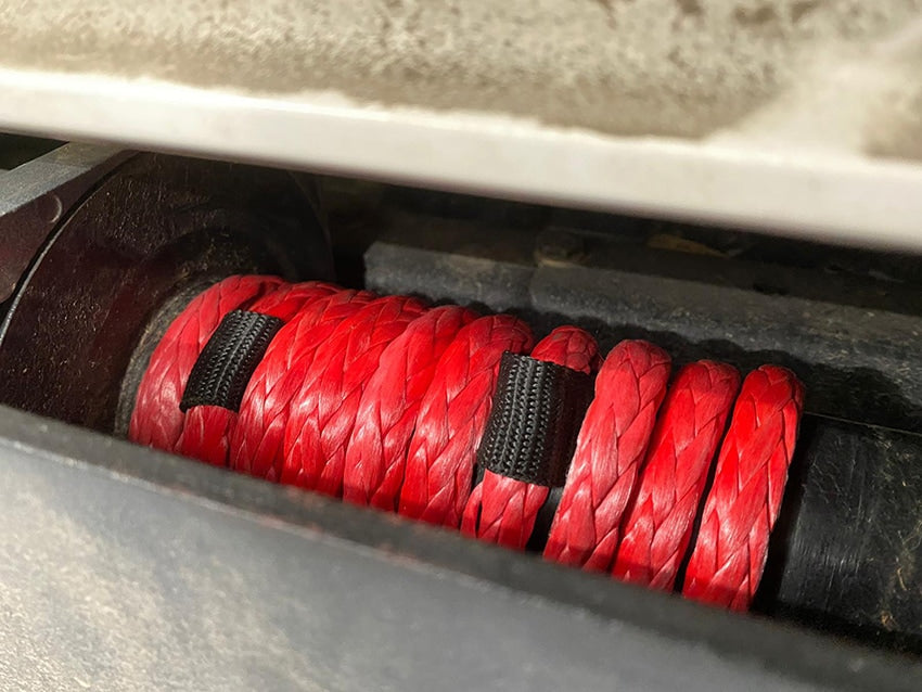 Saber 13,500kg – 12mm SaberPro® Comp Spec Red Single Braided Winch Rope – 50M - SBR-50WR-R