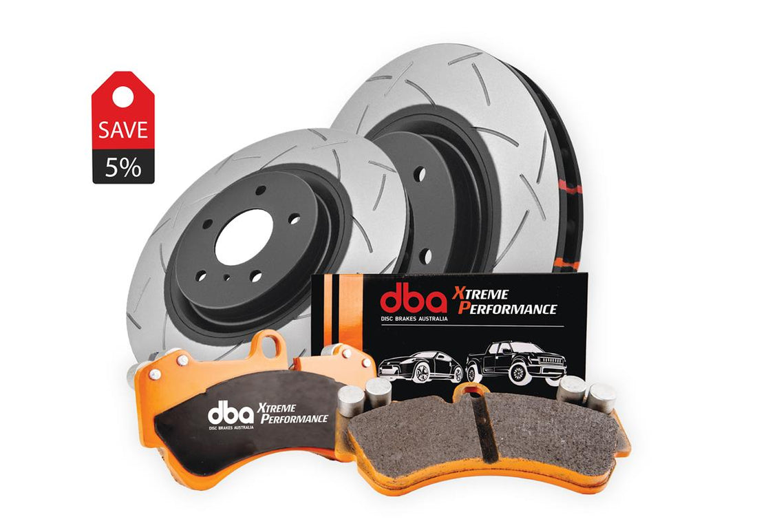 Brake Kit - 4000 Series T3 Slotted & Xtreme Performance Brake Pads (2x DBA43050S-10 + DB1845XP) - DBA43050S-10-1845XP
