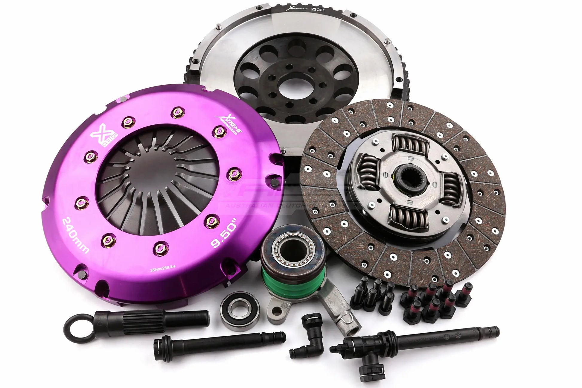 Clutch Kit - Xtreme Performance Heavy Duty Organic Incl Flywheel & CSC 600Nm 1280kg Conversion kit Dual-mass to solid flywheel - KRE24616-1A
