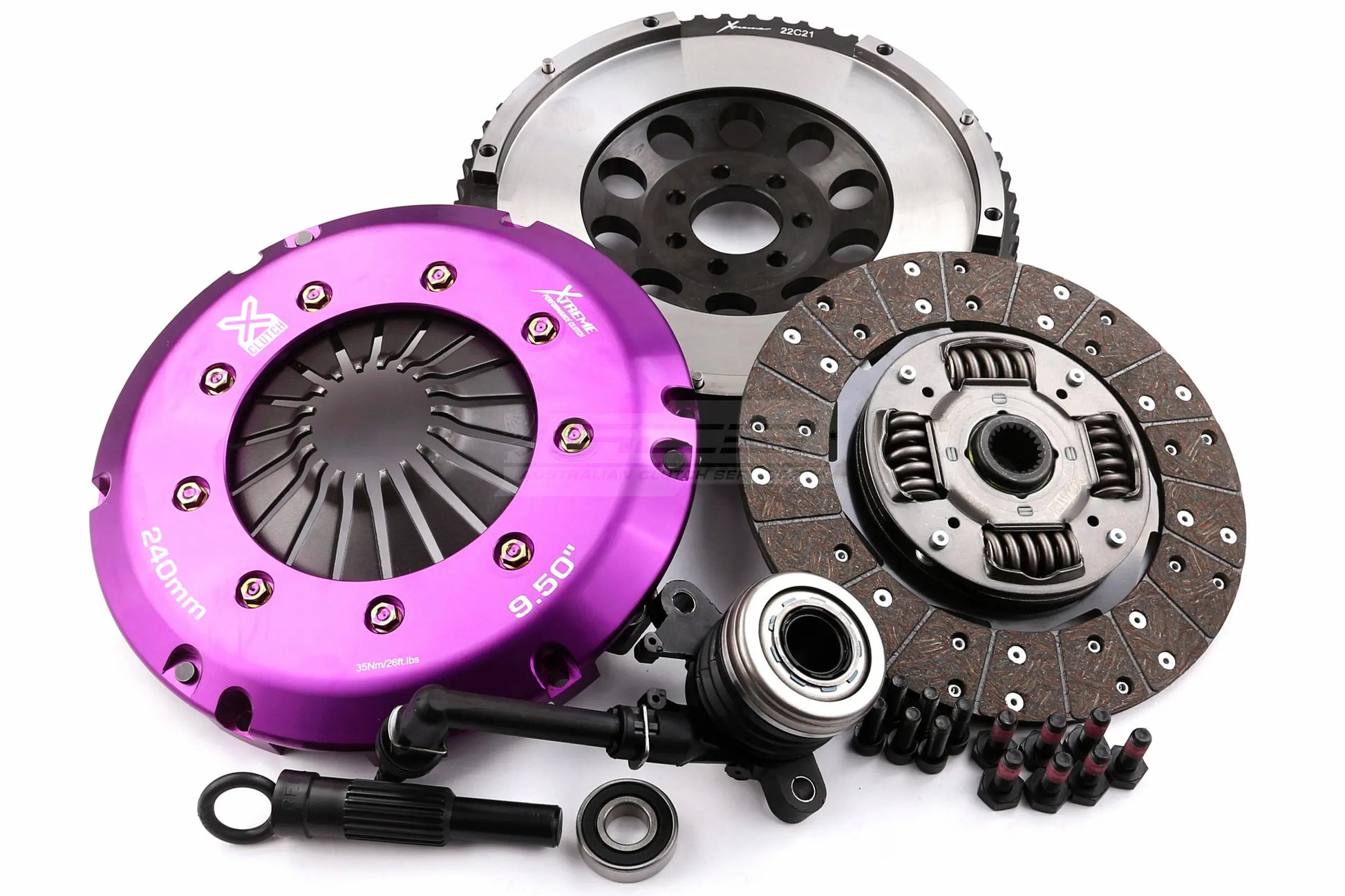 Clutch Kit - Xtreme Performance Heavy Duty Organic Incl Flywheel & CSC 600Nm  Conversion kit Dual-mass to solid flywheel - KRE24617-1A