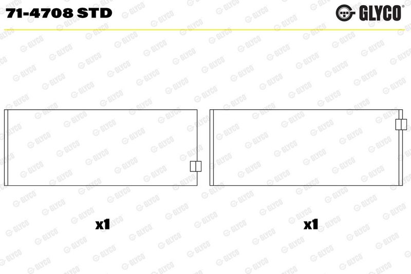 Kloķvārpstas gultņa ieliktnis - 71-4708 STD