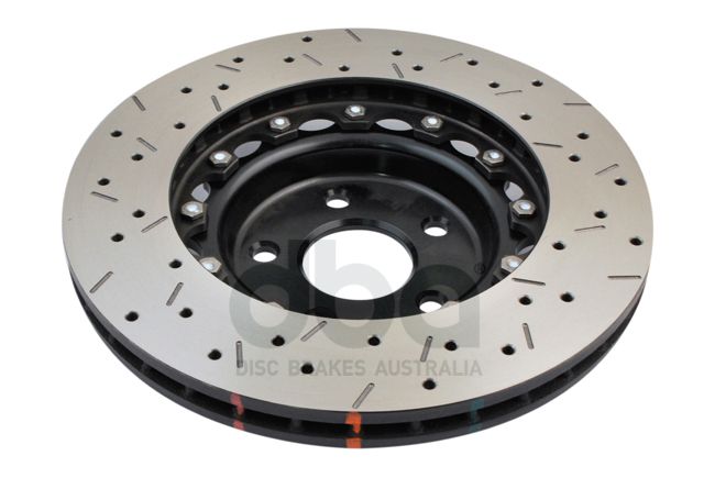 5000 series - Crossed Drilled & Slotted 2-Piece Black Hat - DBA5000BLKXS