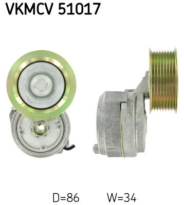 Daudzceliņu siksnas spriegotājrullītis - VKMCV 51017