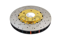 5000 series - Crossed Drilled & Slotted 2-Piece Gold Hat - DBA52218GLDXS