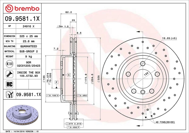 Jarrulevy - 09.9581.1X