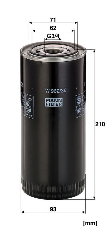 Eļļas filtrs - W 962/36