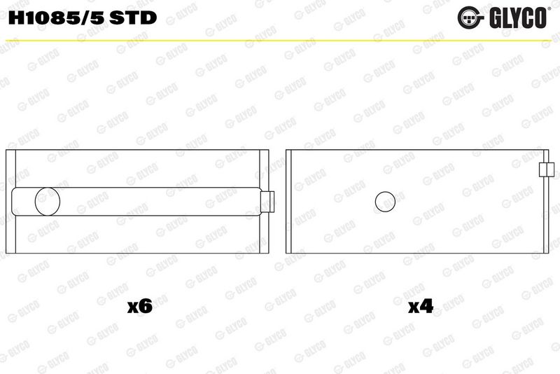 Kloķvārpstas gultņa ieliktnis - H1085/5 STD