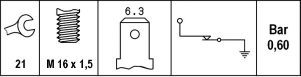 Öljynpainekytkin - 6ZF 007 393-001