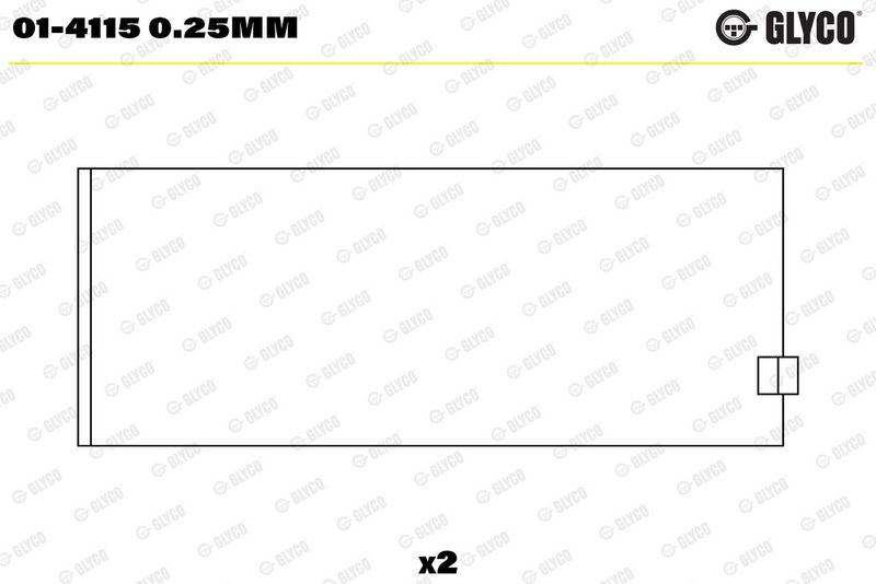 Klaņa apakšējās galvas ieliktnis - 01-4115 0.25mm