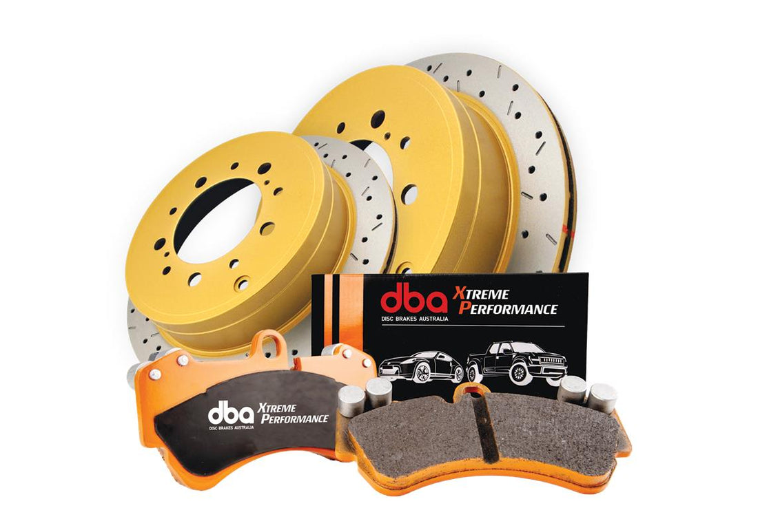 Brake Kit - 4000 Series T3 Slotted & Xtreme Performance Brake Pads (2x DBA42723XS + DB1857XP) - DBA42723XS-1857XP