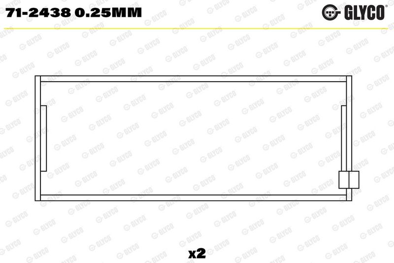 Klaņa apakšējās galvas ieliktnis - 71-2438 0.25mm